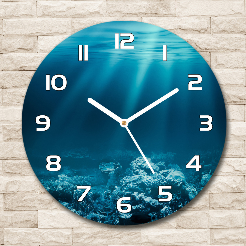 Zegar szklany okrągły Podwodny świat