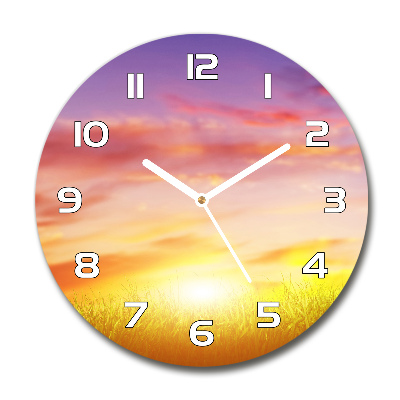 Zegar szklany na ścianę Zachód słońca