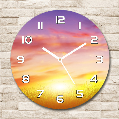 Zegar szklany na ścianę Zachód słońca