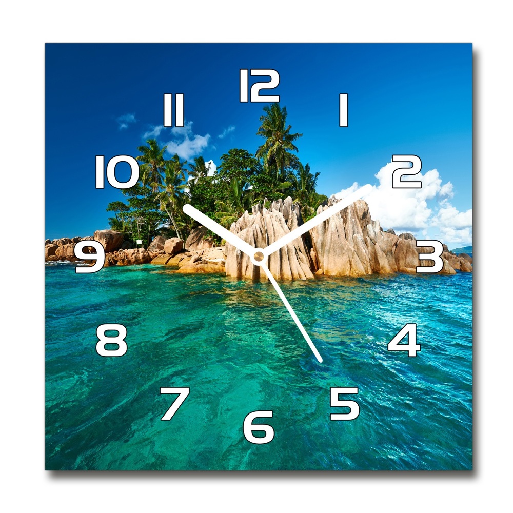 Zegar szklany na ścianę Tropikalna wyspa