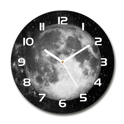 Zegar ścienny szklany okrągły Księżyc