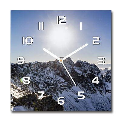 Zegar szklany na ścianę Zima w Tatrach