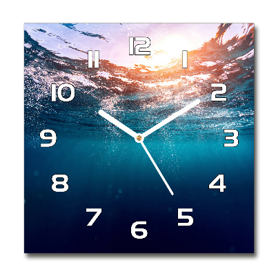 Zegar szklany na ścianę Podwodny świat