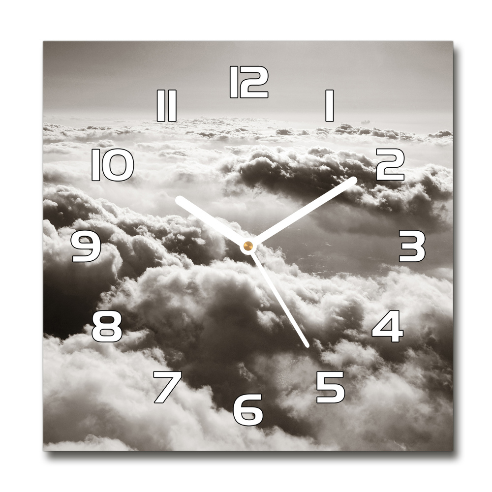 Zegar szklany okrągły Chmury z lotu ptaka