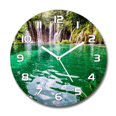 Zegar szklany okrągły Jezioro Plitwickie