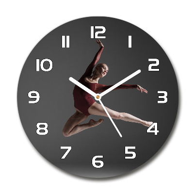 Zegar szklany okrągły Taniec nowoczesny
