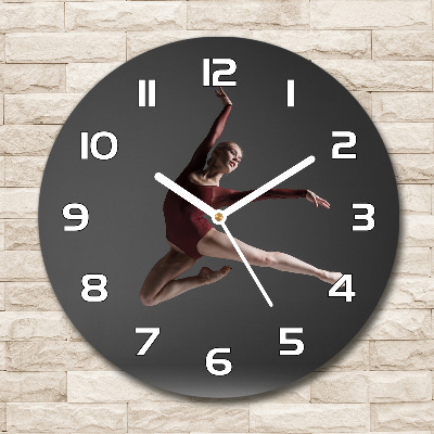 Zegar szklany okrągły Taniec nowoczesny