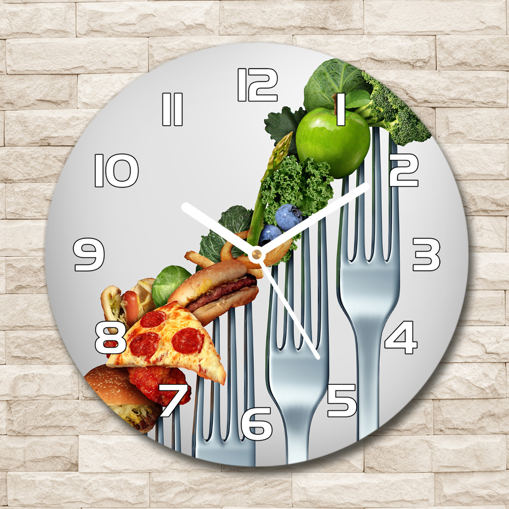 Zegar szklany okrągły Postępy w diecie