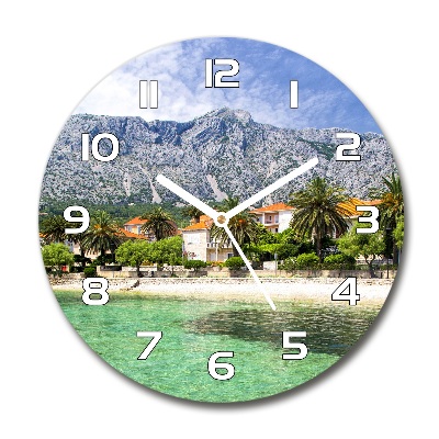 Zegar szklany okrągły Plaża w Chorwacji