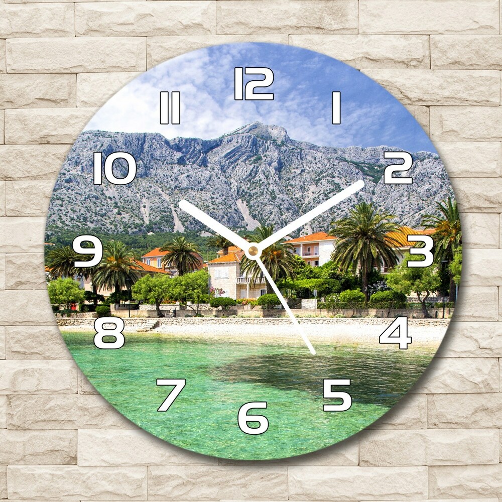 Zegar szklany okrągły Plaża w Chorwacji