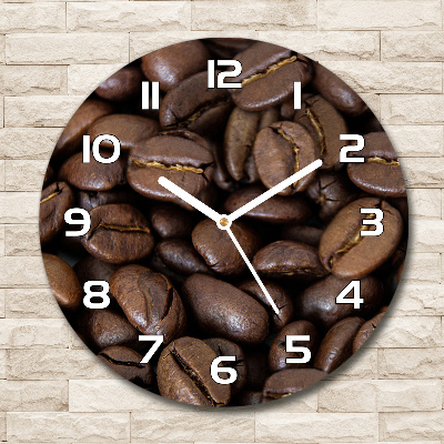 Zegar szklany na ścianę Ziarna kawy