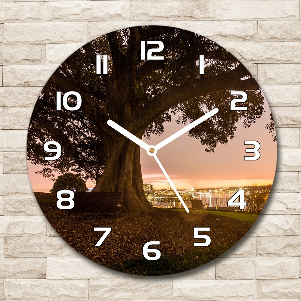 Zegar szklany na ścianę Stare drzewo