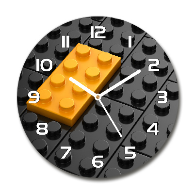 Zegar szklany okrągły Klocki lego