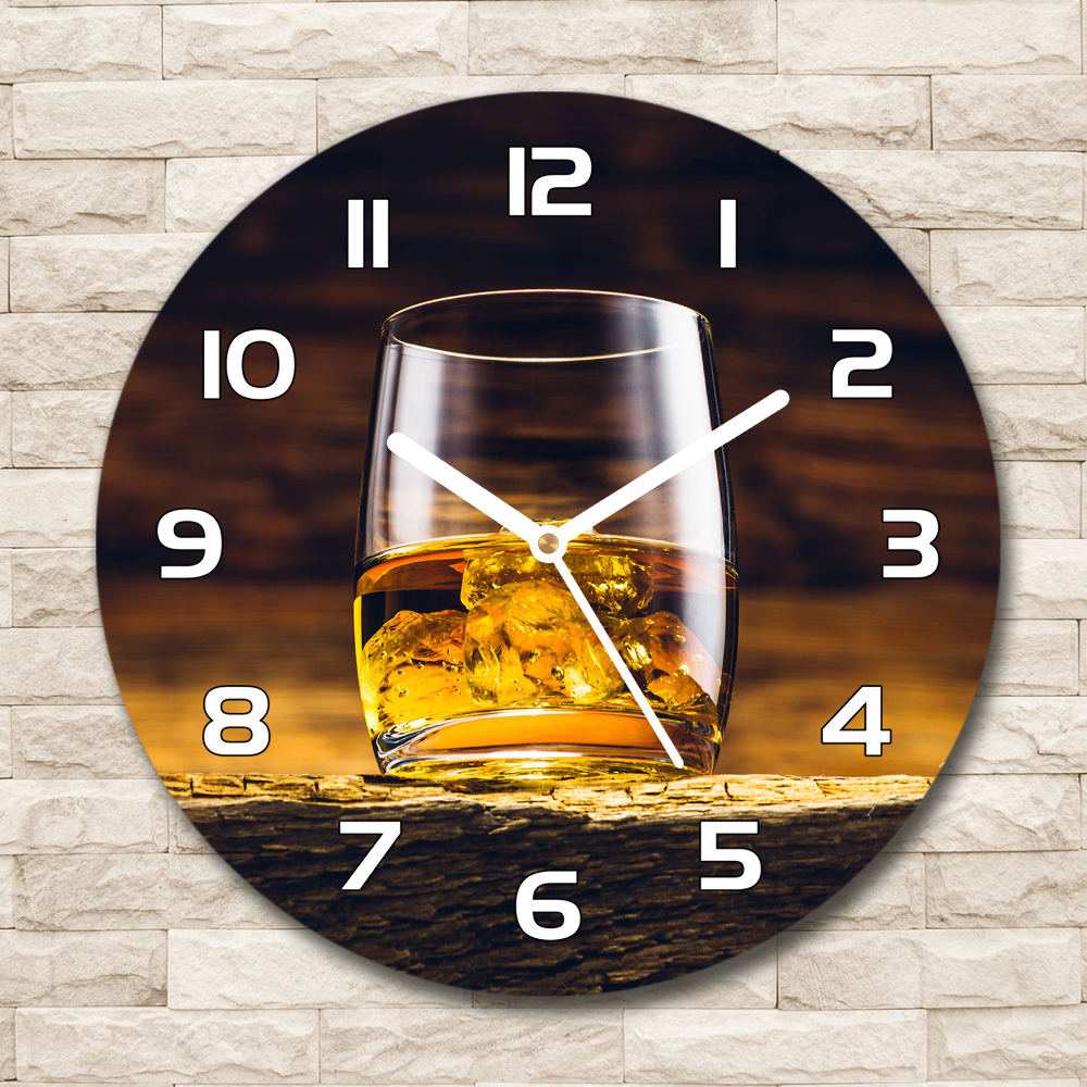 Zegar szklany na ścianę Burbon w szklance