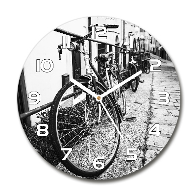 Zegar szklany okrągły Miejskie rowery