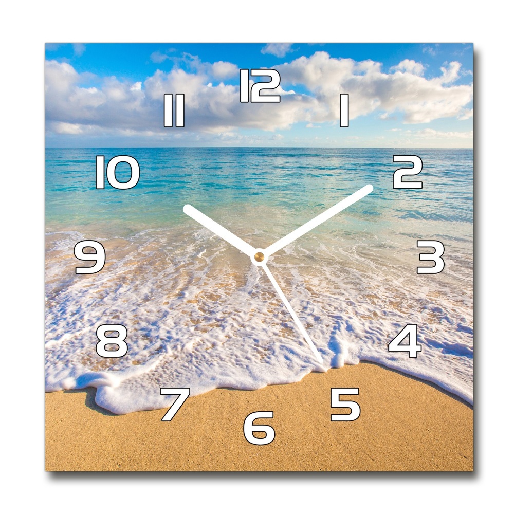 Zegar szklany na ścianę Hawajska plaża