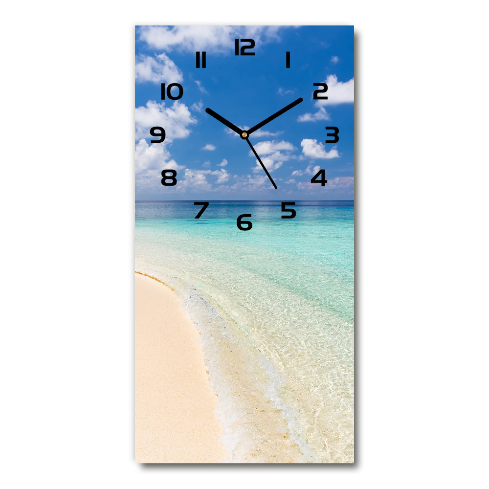 Zegar szklany ścienny Plaża Malediwy