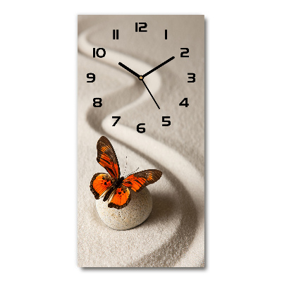 Zegar ścienny Kamień zen i motyl