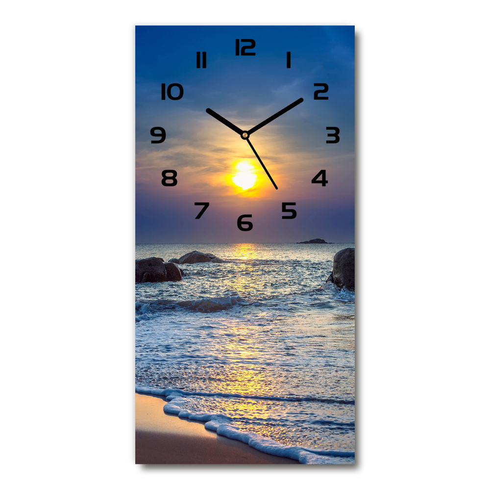 Zegar ścienny Zachód słońca plaża