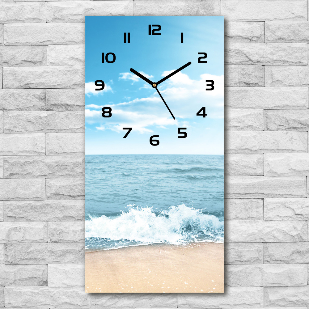 Zegar szklany ścienny Plaża i morze