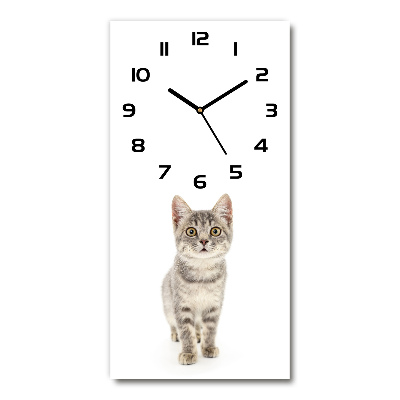 Nowoczesny zegar ścienny Szary kot