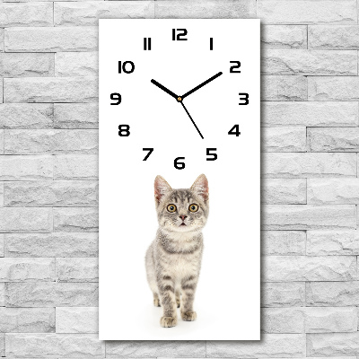 Nowoczesny zegar ścienny Szary kot