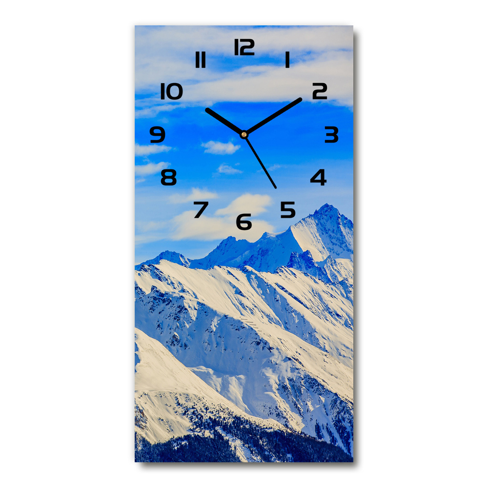 Nowoczesny zegar ścienny Góry zimą