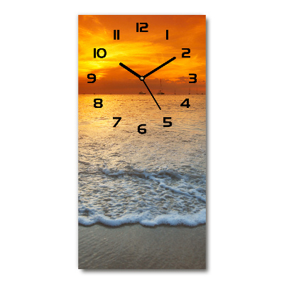 Zegar szklany ścienny Zachód słońca