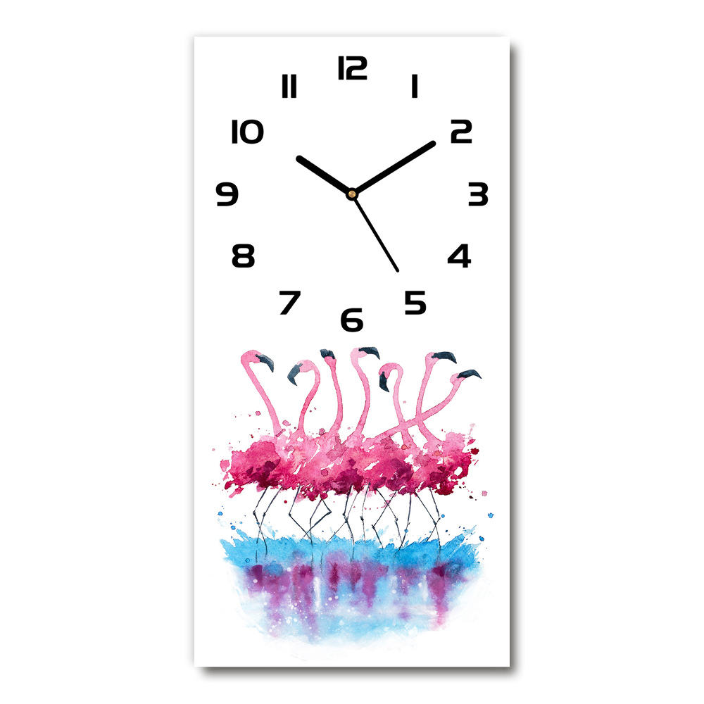 Nowoczesny zegar ścienny Flamingi
