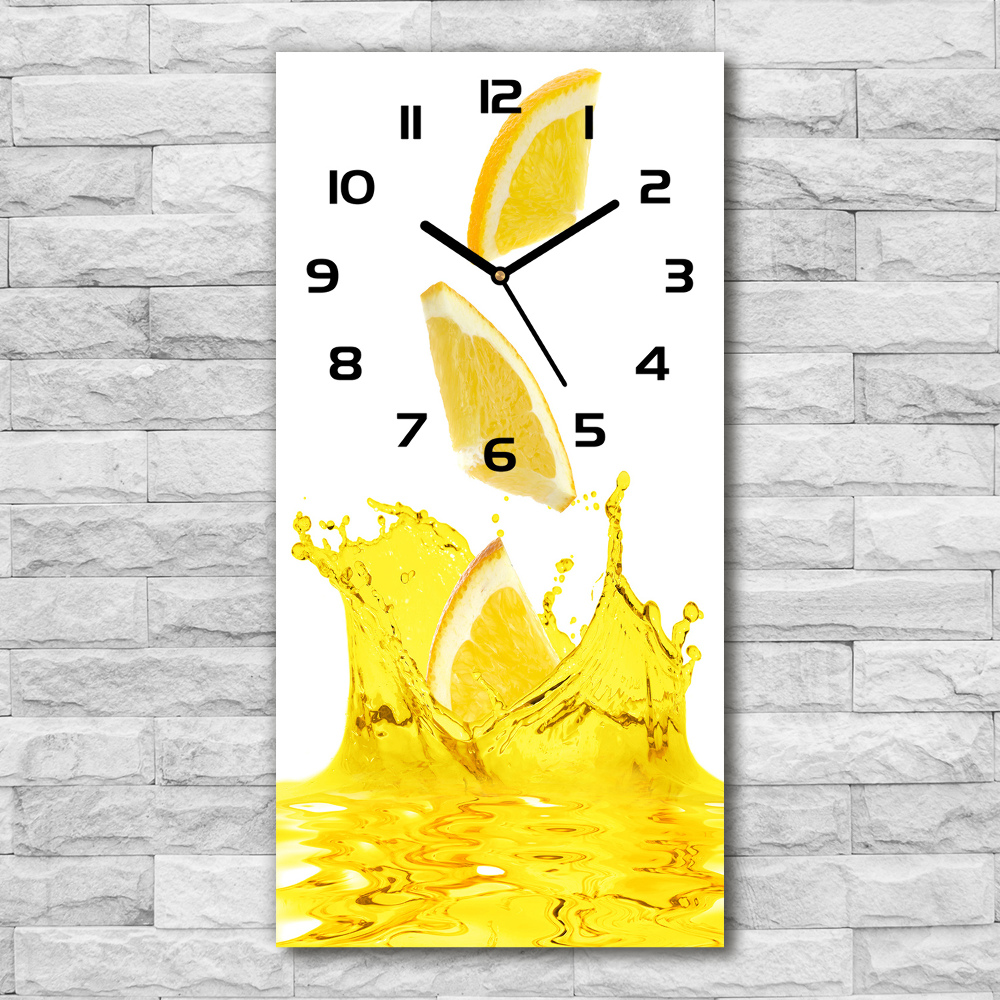 Zegar szklany ścienny Cytrynowy sok