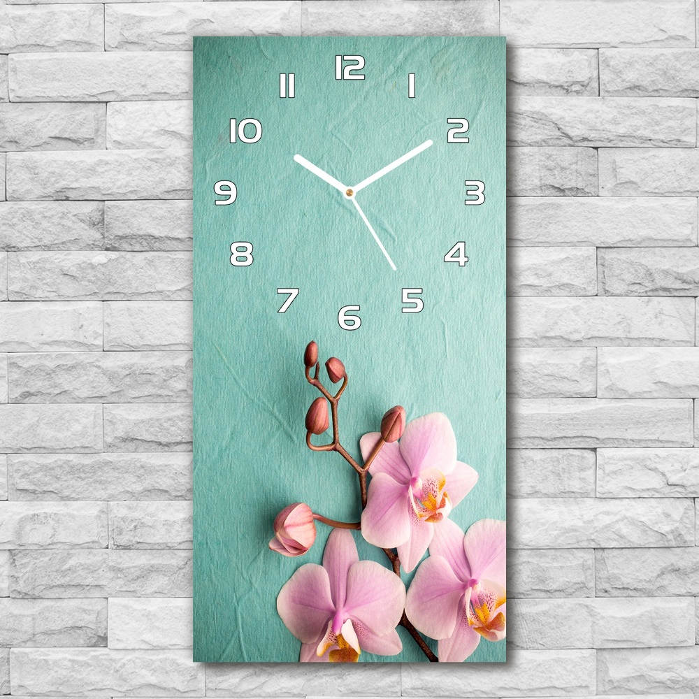 Zegar ścienny cichy Różowa orchidea