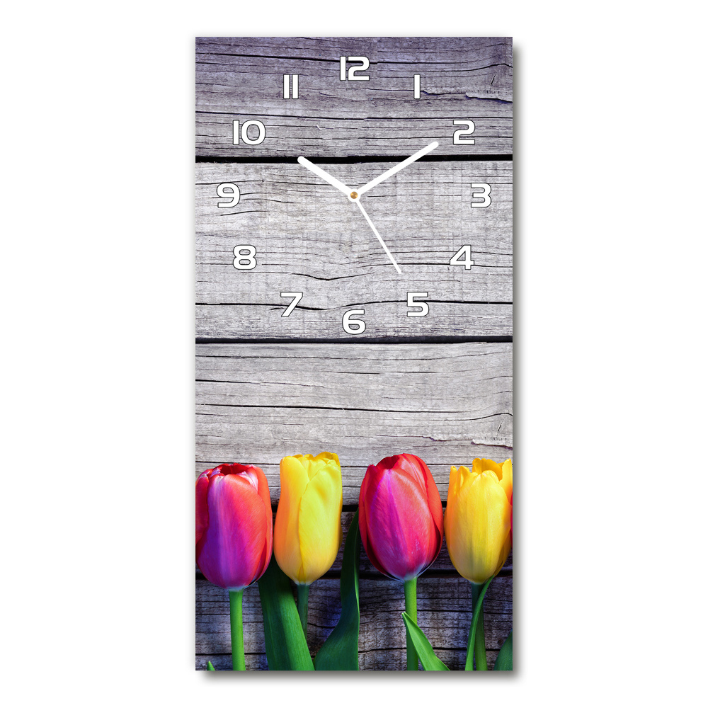 Zegar ścienny Kolorowe tulipany