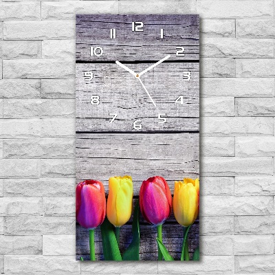 Zegar ścienny Kolorowe tulipany