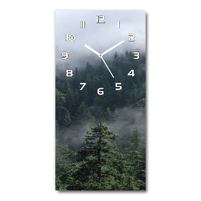 Zegar szklany ścienny Mgła nad lasem