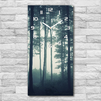 Zegar szklany ścienny Mgła w lesie