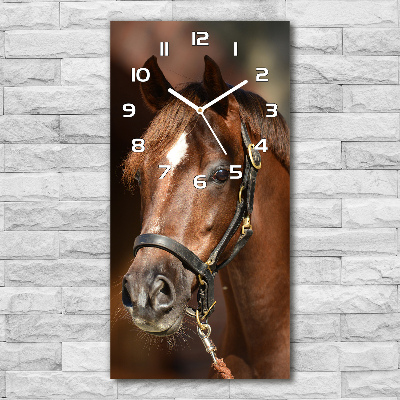 Zegar szklany ścienny Portret konia