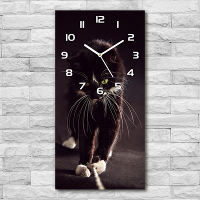 Nowoczesny zegar ścienny Czarny kot