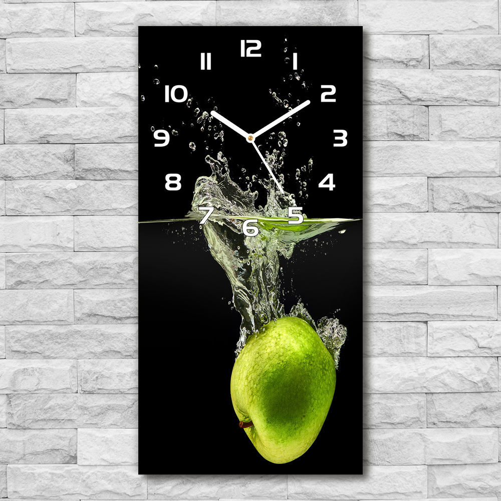 Zegar szklany ścienny Zielone jabłka