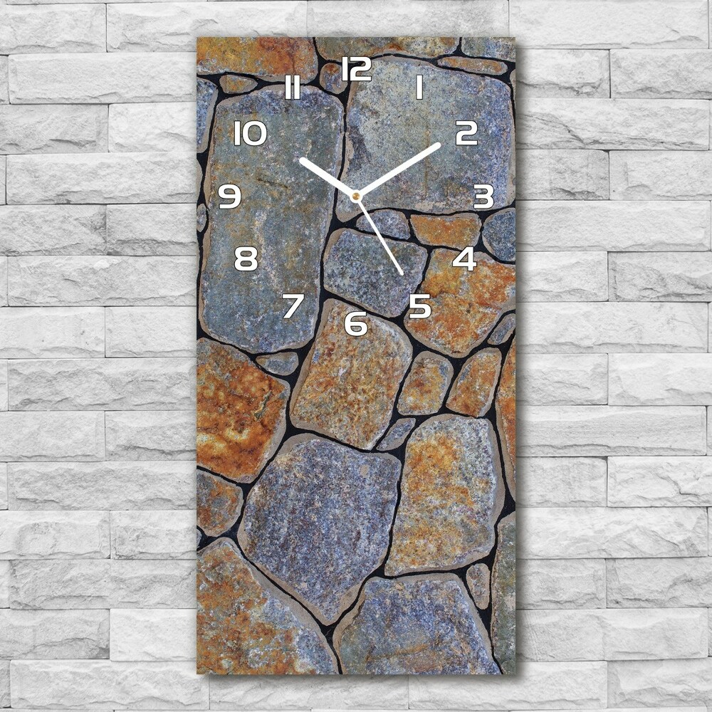 Zegar szklany ścienny Kamienie tło