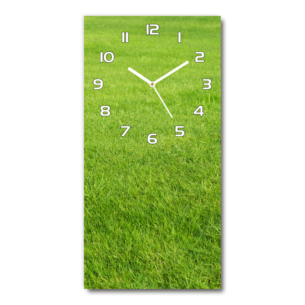 Zegar szklany ścienny Zielona trawa