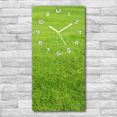 Zegar szklany ścienny Zielona trawa