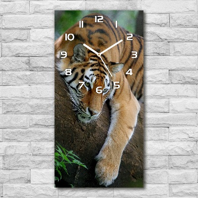 Zegar ścienny Tygrys na drzewie