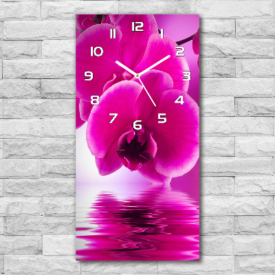 Zegar ścienny cichy Różowa orchidea