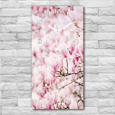 Zegar ścienny cichy Kwiaty magnolii