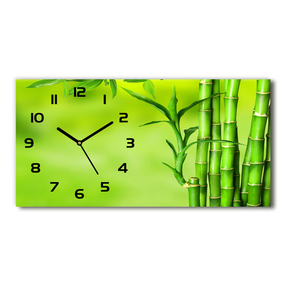 Nowoczesny zegar ścienny szklany Bambus