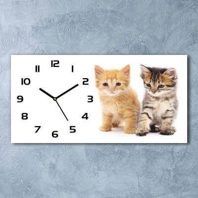Zegar ścienny szklany Brązowy i rudy kot