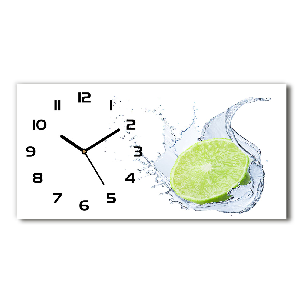 Nowoczesny zegar ścienny szklany Limonka