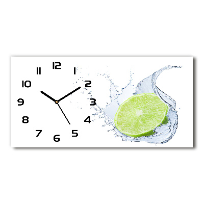 Nowoczesny zegar ścienny szklany Limonka