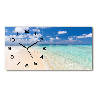 Zegar ścienny szklany Plaża na Malediwach