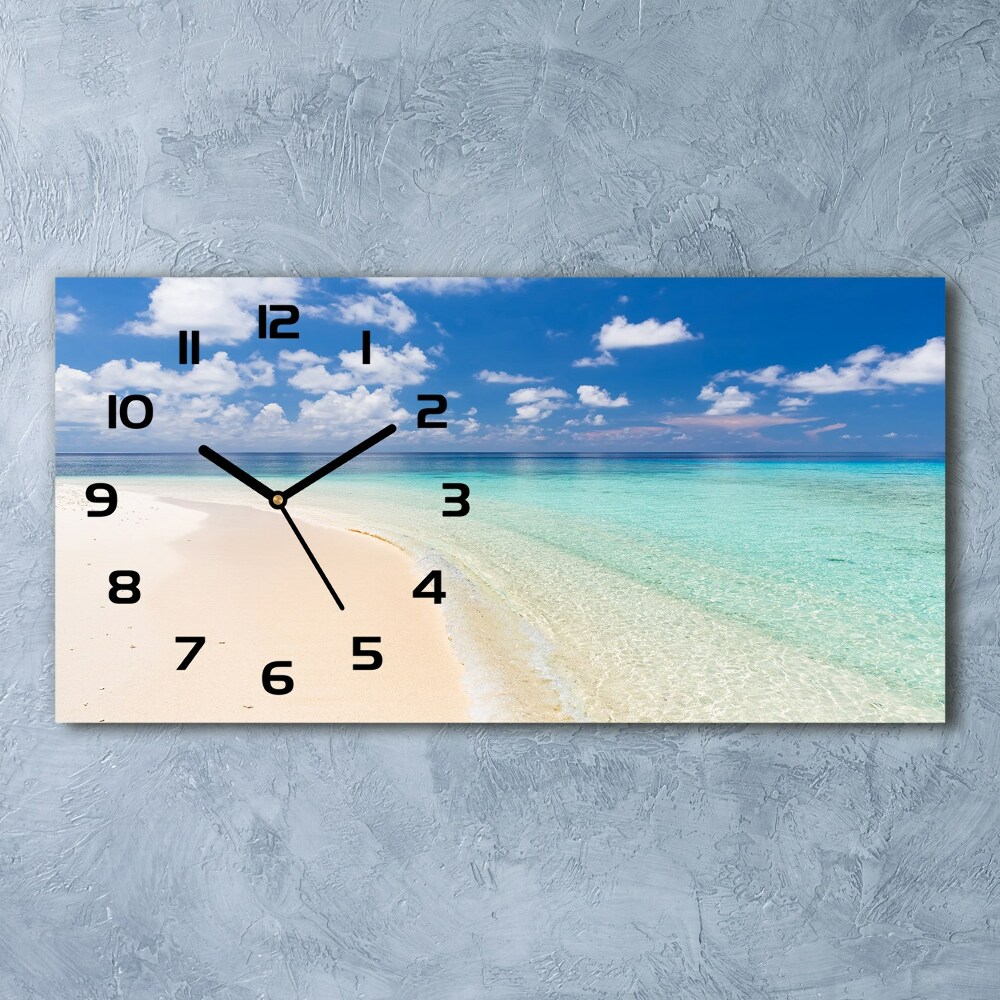 Zegar ścienny szklany Plaża na Malediwach